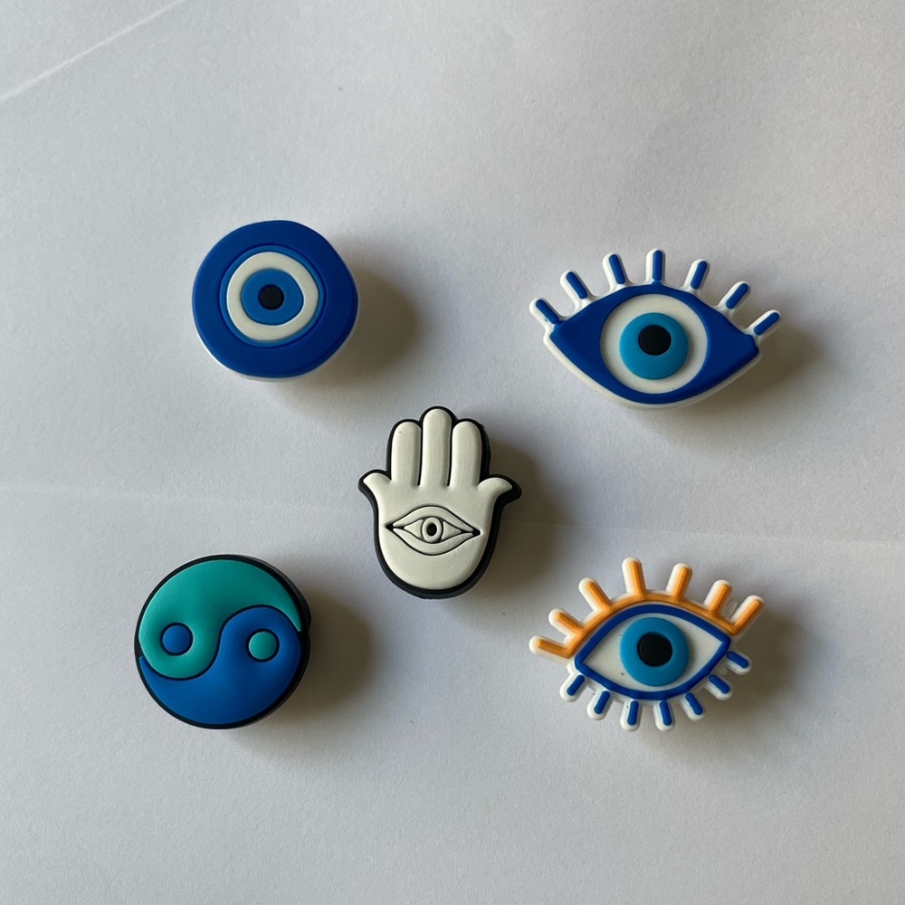 5 pc evil eye jibbitz